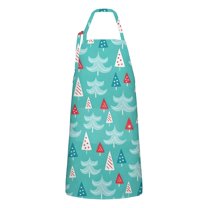 Turquoise Christmas Tree Apron-Garden Aprons for Women with Pockets-Cotton Linen Waterproof Kitchen Cooking Gardening Aprons Adjustable for Kitchen,Cooking,BBQ and Salon 32"x27"