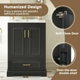 thumbnail image 4 of black Freestanding 24"Bathroom Vanity with Sink 1 Divided Drawer and 2 Soft Close Doors with Dual Door Storage Racks, 4 of 17
