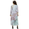 thumbnail image 2 of FKELYI Marble Pink Gold Print Long Sleeve Maxi Dress for Women V-Neck Soft Casual Dress Flowy A-Line Dresses with Side Pockets for Party Wedding Guest, 3XL, 2 of 6