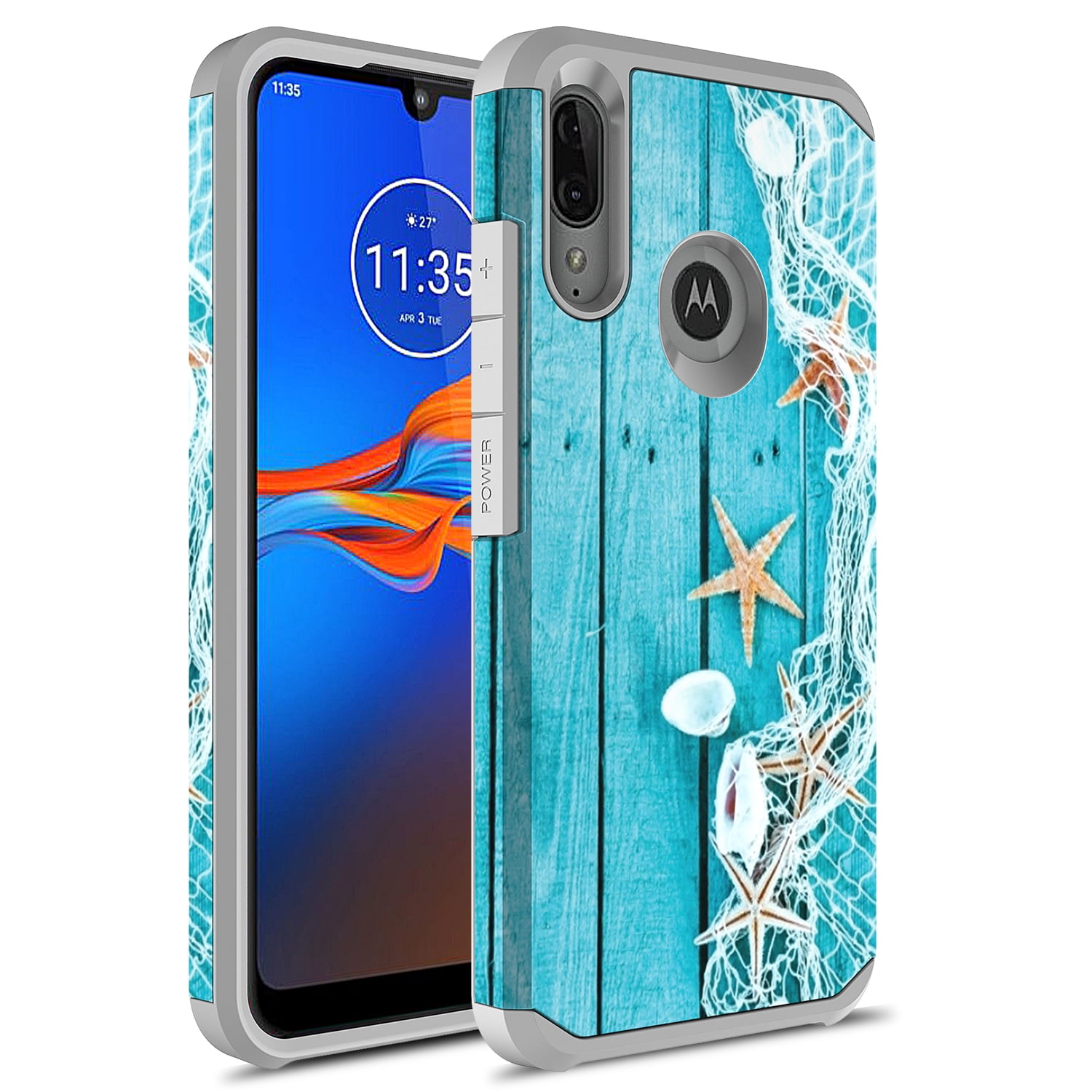 Moto E6 Plus Case, KAESAR Slim Hybrid Dual Layer Shockproof Hard Cover