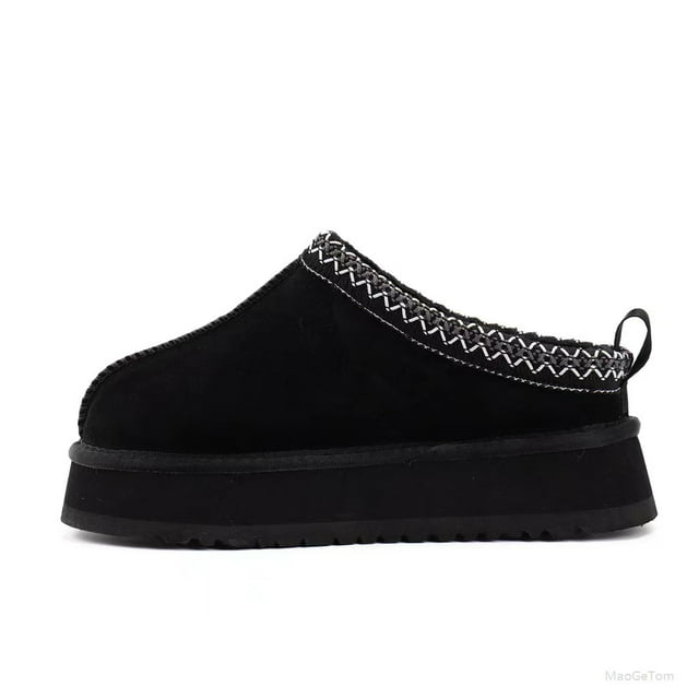 Botas de nieve para mujer, suela gruesa, estilo étnico, piel, una bota de nieve para mujer, invierno, suela gruesa