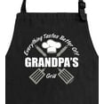thumbnail image 2 of ThisWear Grill Gifts for Grandpa Everything Tastes Better Off Grandpas Grill Apron Two Pocket Apron Black, 2 of 7