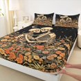 thumbnail image 3 of Homewish Beige Skeleton Skull Twin Sheet Sets,Gothic Valentine'S Day Twin Fitted Sheet,Country Floral Flower Flat Sheet For Girls Kids,Luxury Bedroom Decor,3 Pieces, 3 of 7