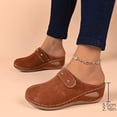 thumbnail image 3 of HEWUQI Clogs for Women Casual Closed Toe Comfortable Slip on Mules Cushioned Non Slip Platform Dress Shoes for Walking Work Business Travel b-Brown Size 6.5, 3 of 5
