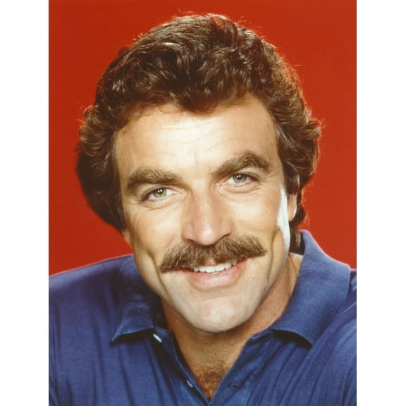 Tom Selleck in Blue Polo Shirt Close-up Portrait Photo Print (24 x 30)