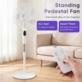 thumbnail image 5 of Sweetcrispy 16" Pedestal Fan with Remote, 3-Speed, 80° Oscillating, Height Adjustable, 15H Timer, Quiet Energy-Efficient, White, 5 of 7