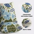 thumbnail image 5 of Spring Blue Floral Pillow Covers 18x18 Set of 2 dark Green Blue Pink Flower Modern Aesthetic Print Decorative Throw Pillow Cases Outdoor Seasonal Summer Farmhouse Decoration for Sofa Couch Bed, 5 of 6