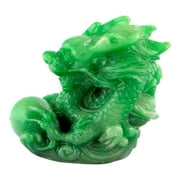 Feng Shui Import Chinese Green Wood Dragon Statue for Year of The Dragon 2024