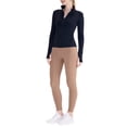 thumbnail image 3 of Womens Full Zip Running Track Jacket Workout Slim Fit Yoga with Thumb Holes Black S, 3 of 9