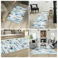 thumbnail image 4 of Runner Rug Washable Checkered  Rugs for Living Room Bedroom Kitchen Hallway Entryway Laundry Contemporary Abstract Rug Modern Geometric Rug Low Pile Office Rug Non Slip Blue, 4 of 9