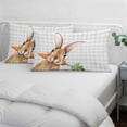 thumbnail image 3 of Easter Bunny Pillow Covers, Linen Long Throw Pillow Case, Spring Rabbits Carrots Gray Buffalo Plaid Holiday Pillow Protector Decorative Cushion Cover for Living Room/Bedroom 24" x 36", 3 of 8