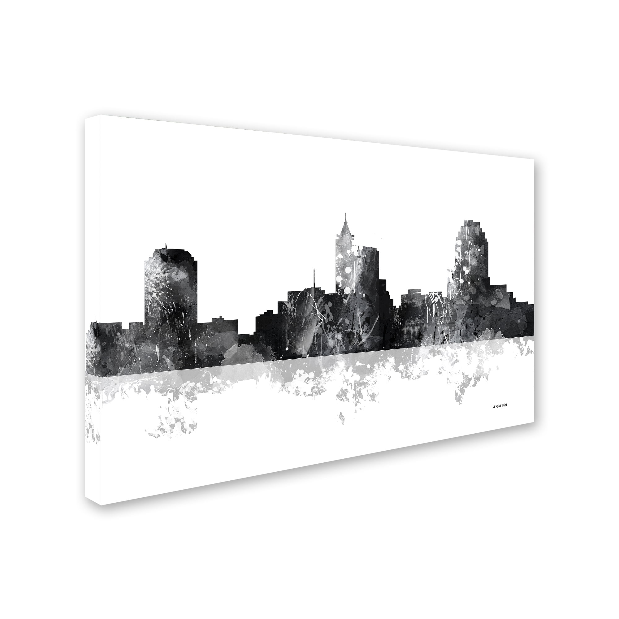 "Raleigh North Carolina Skyline BG-1" Canvas Art by Marlene Watson
