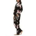 thumbnail image 2 of Flora Nikrooz FN Women's 2 Piece Super Soft Satin Trim Notch Collar Pajama Sleep Lounge Set (US, Alpha, XX-Large, Regular, Regular, Black), 2 of 7