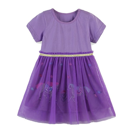 

Toddler Girls Short Sleeve Ruffles Tulle Floral Prints Princess Dress Clothes Baby Girl Dresses 6-9 Months Toddler Girl Clothes Summer