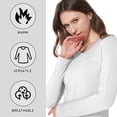 thumbnail image 3 of SSLR Women's Thermal Tops, Thermal Underwear for Women Long Sleeve Tee Shirts Basic Layering V Neck Fleece 2-Pack, 3 of 6