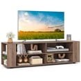 thumbnail image 1 of Costway Cubby TV Stand for TVs up to 65 with 8 Open Storage Shelves with Legs Rustic Brown, 1 of 9