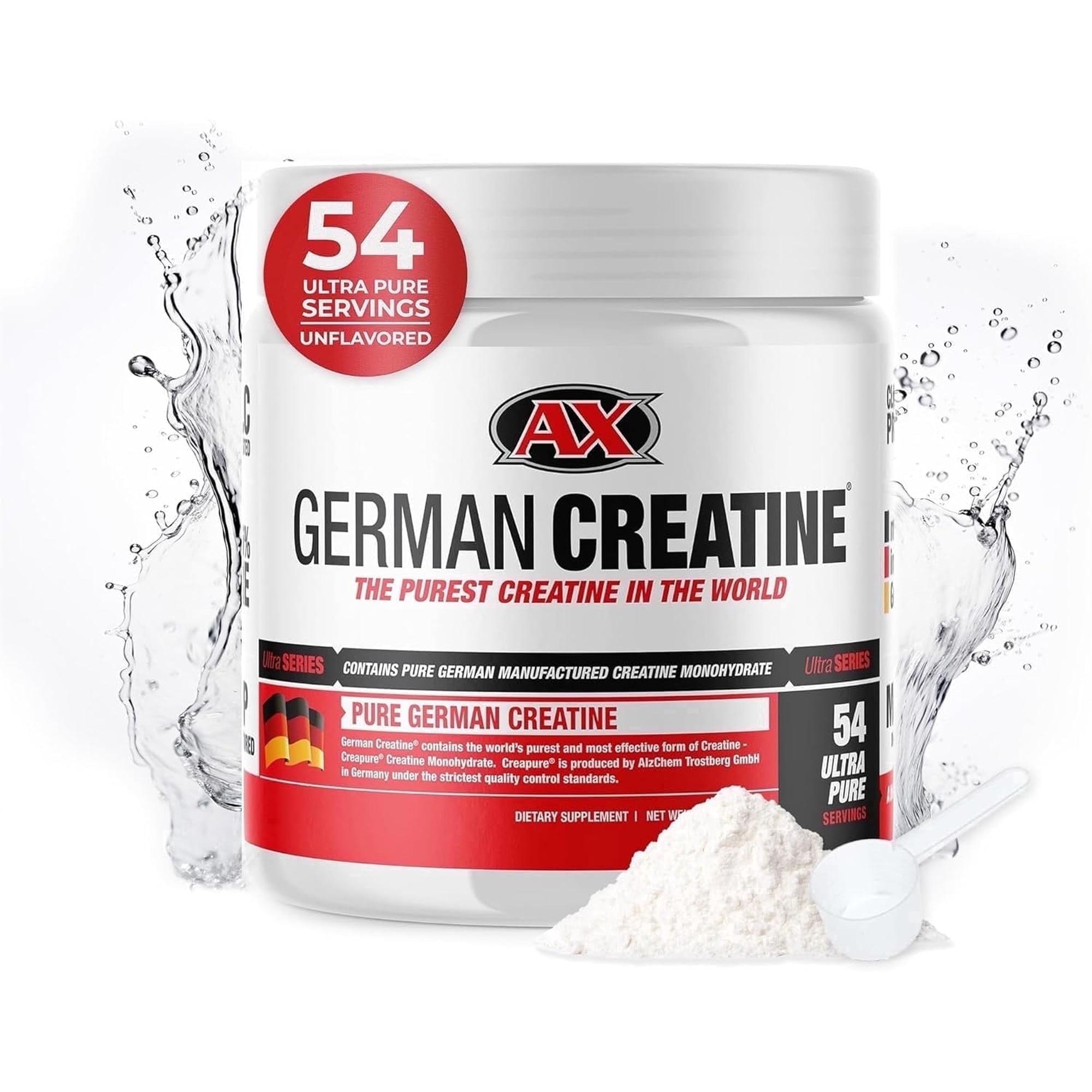 German Creatine Pure Creapure, the Purest Creatine Monohydrate Available - 270g (56 Servings) | Micronized Creatine from Germany