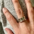 thumbnail image 5 of Two Tone Electroplated Antique Silver Rings With Engraved Forest Birds And Geometric Design For Womens Jewelry, 5 of 5