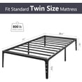 thumbnail image 4 of Eastvita 14" Twin Size Standard Metal Bed Frame, Heavy Duty, Black, 4 of 7