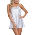 thumbnail image 5 of HomeGardon Nightgowns for Women,Summer Dresses Womens Solid Color Neck Nighte Dress Lingerie Nightwear Short Sleepskirt Underwear,S-XXXL, 5 of 9