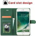 thumbnail image 2 of Case for iPhone 7 Plus iPhone 8 Plus, Vintage Wallet Folio Flip Cover Full Coverage Premium Leather Case with Magnetic Closure Kickstand Card Slots - Dark Green, 2 of 9