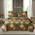 thumbnail image 4 of Beartech Quilt Set King Size Rustic Animal Brown Green Plaid Patchwork Quilt Lightweight Reversible Microfiber Bedspread Coverlet Bedding Set, 4 of 8