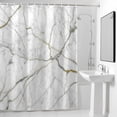 thumbnail image 2 of Gray Marble Shower Curtain, Abstract Modern Waterproof Shower Curtain Set with 12 Hooks Lightweight Bath Curtains Fabric Bathroom Decor 72x84 Inches, 2 of 9