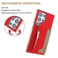 thumbnail image 3 of ELEHOLD Case for Samsung Galaxy S25 Ultra, 2-in-1 Detachable Magnetic Zipper Leather Wallet Case with Card Holder, RFID Blocking Folio Flip Cover,Red, 3 of 5