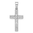 thumbnail image 3 of Sterling Silver Rhodium-plated Polished Crucifix Pendant, 3 of 5