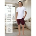 thumbnail image 4 of Xidunhg Men's 3-Pack Woven Pajama Shorts 100% Cotton Plaid Sleep Lounge Shorts with Button Fly M, 4 of 10