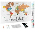 thumbnail image 1 of Scratch Off Map of The World | Deluxe Watercolor Wanderlust Edition | XL Size 24"x 36" | Beautiful Wall Art | Perfect Travel Gift | Includes Scratch Off Tools and Memory Stickers, 1 of 4