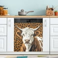 thumbnail image 5 of Ryvnso Highland Cattles on Leopard2 Dishwasher Magnetic Refrigerator Magnet Cover Kitchen Home Decorative 23"x26", 5 of 6