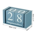 thumbnail image 2 of Uxcell Vintage Wood Block Perpetual Calendar, Reusable Wooden Month Date Display Blocks for Desk 3.7", Blue, 2 of 5
