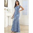 thumbnail image 4 of Vestido OFEYCHUN para la madre de la novia, color morado, lentejuelas, talla 10, 4 of 7