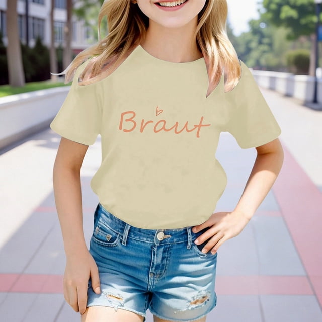 Chandail Garçons Col Rond T-Shirts Graphiques Garçons T-Shirts Hauts pour Filles 6-7 Ans