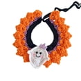 thumbnail image 2 of Yhmxh Halloween Crochet Pet Collar Bandana with Cute Ghost Decor, Pet Hand Knitted Neck Collar, Adjustable Cat Dog Collar for Small Medium Large Dogs Cats Puppy Kitten Halloween Party, 2 of 6