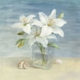 thumbnail image 2 of Nai, Danhui 12x12 White Modern Wood Framed Museum Art Print Titled - Lilies and Shells - Wag, 2 of 4