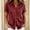 Wine, variant on Women's Short Sleeve Button Down Shirt Casual Stretch Blouse with Collar