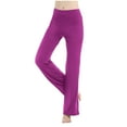 thumbnail image 5 of Wide Leg Pants for Women on Clearance High Waisted Pants for Women Yoga Pant Workout Wide Leg Leggings Casual Comfy Pants Drawstring Hiking High Waisted Leggings for Women New Purple 3XL, 5 of 6