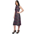 thumbnail image 3 of Moomaya Adjustable Fabric Belt Printed Lapel Collar Button Down Casual Dress, 3 of 4