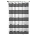 thumbnail image 7 of Zenna Home Regatta Stripe Fabric Shower Curtain, 70" x 72", Gray and White, 7 of 7