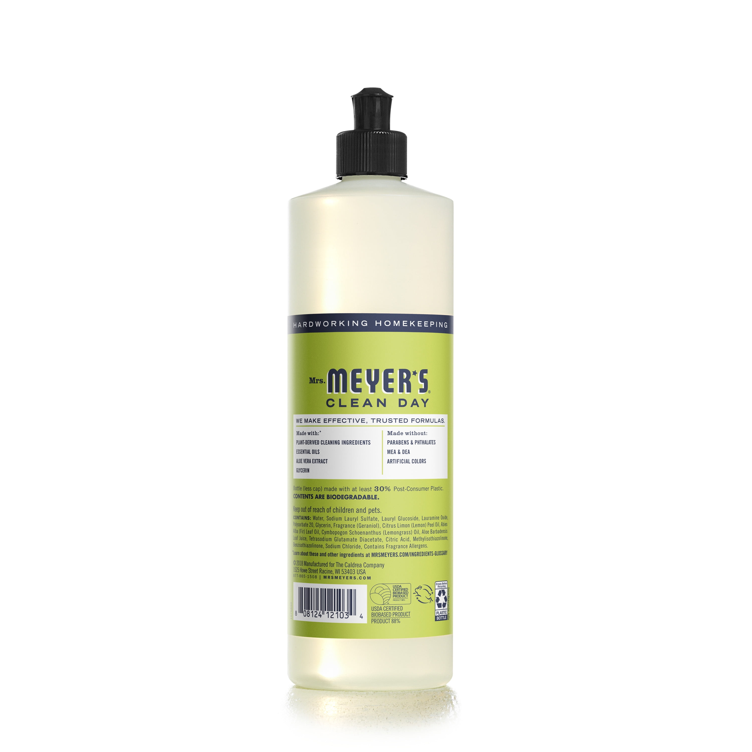 Mrs. Meyer's Clean Day Liquid Dish Soap, Lemon Verbena Scent, 16 Fluid Ounce, 6 Count