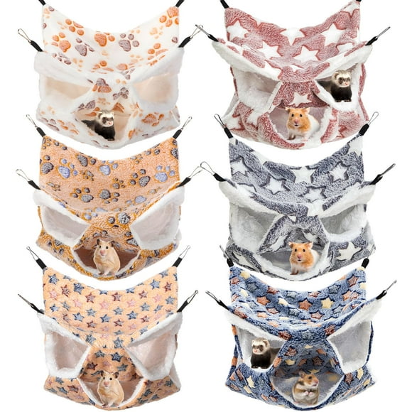 Hamaca Sadnyy para Cuy, Rata y Hurón, Cama de 3 Capas, 6 Piezas