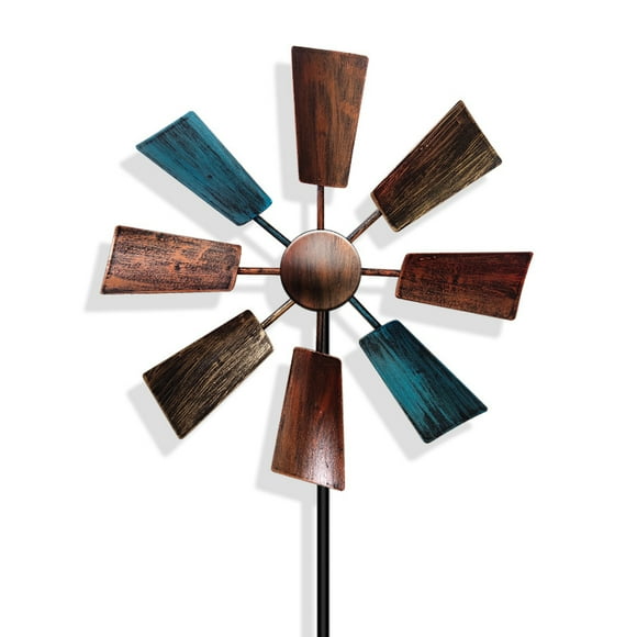 Willow leaf vintage windmill - by wind - both directions of the patio lawn and garden.