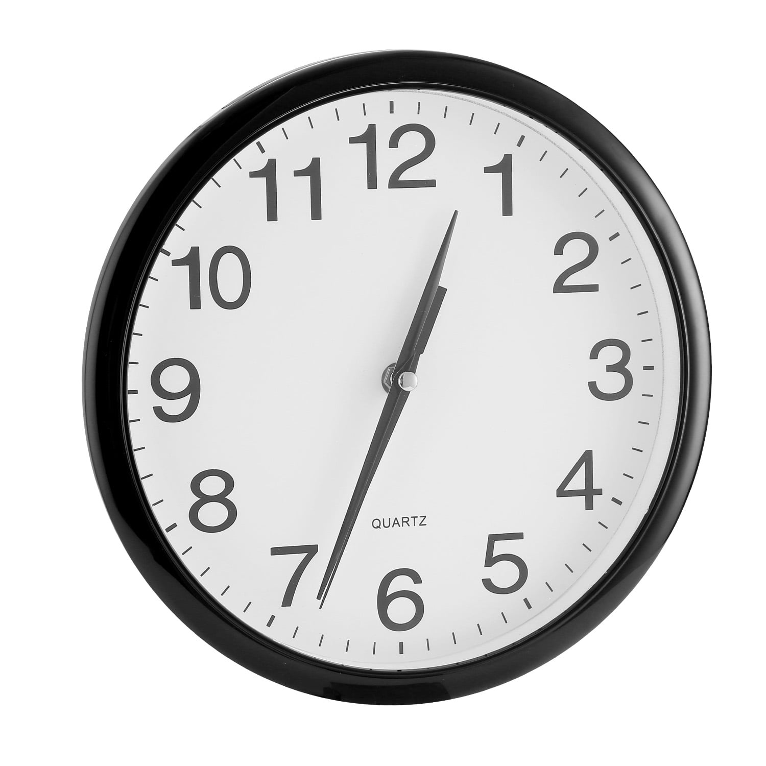 Decorative Round Wall Analog Clock Universal Non Ticking & Silent 10 Inch Black 