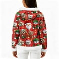 thumbnail image 4 of Women's Casual Fashion Long-Sleeve Zip-Up Fleece Hooded Cardigan with Christmas Print, Cozy and Warm for Winter Season,Vermilion,S, 4 of 5