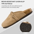 thumbnail image 5 of Ecetana Womens Suede Mules Cork Footbed Sandals Casual Slip On Clogs with Adjustable Belt Buckle, 5 of 7