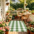 thumbnail image 4 of Christmas Large Plaid Rug Doormat, 19.6x31.5 Inches Hand-woven Green White Plaid Rug Cotton Blend Washable Welcome Mat for Front Door Porch Home Farmhouse Indoor Outdoor Use, 4 of 6