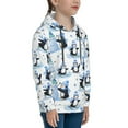 thumbnail image 3 of Fotbe Playful Penguins and Snowmen Pattern Youth Pullover Hooded Sweatshirt, Boys Hoodie, Kangaroo Pocket Hoodie for Kids Girls -Small, 3 of 6
