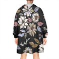 thumbnail image 2 of Wearable Oversized Blanket,Pioneer Flower Floral Print Pattern Wearable Blanket Hoodie for Adults,Cozy Hooded Blankets with Super Pockets,Super Warm Fuzzy Pullover for Women & Men, 2 of 6